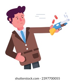 Icono de estilo plano práctico para el asesino 