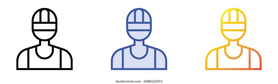 murderer icon. Linear, Blue Fill and Gradient Style Design Isolated On White Background