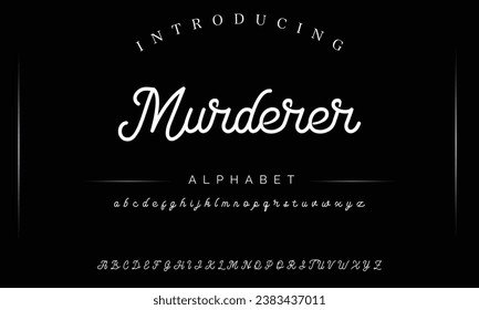 Murderer luxury alphabet font. Typography urban style fonts for fashion, retail, feminine, beauty care, jewellery logo design