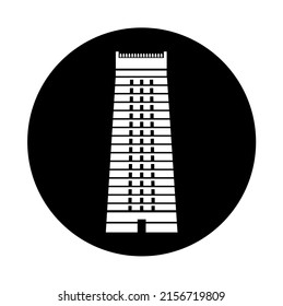 Murdeshwar temple Vector icon  Murdeshwar (Lord Shiva) temple icon in Black and white color 