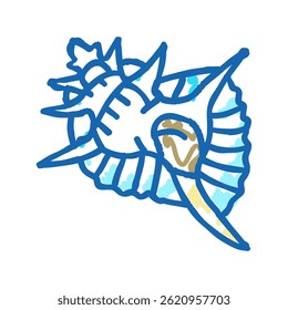 murex sea shell beach doodle icon sketch vector. murex sea shell beach sign. isolated symbol illustration