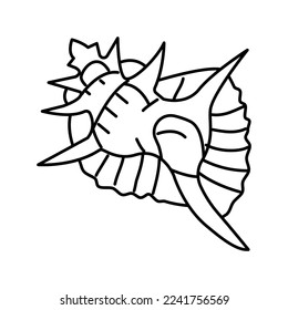 murex sea shell beach line icon vector. murex sea shell beach sign. isolated contour symbol black illustration