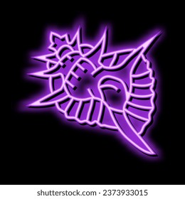 murex sea shell beach neon light sign vector. murex sea shell beach illustration