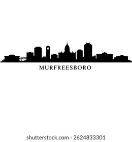Murfreesboro skyline silhouette with city vector.