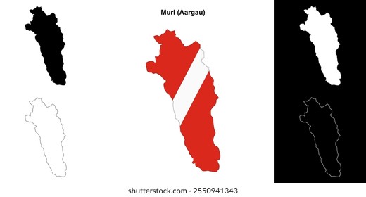 Muri blank outline map set