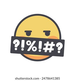 Murmur emoji cartoon vector isolated illustration