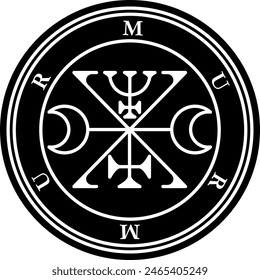 Murmur Murmus Murmuur Murmux Marquis Spirit Hell Duke Knight Dictionnaire Infernal Ars Goetia Demon Hell Logo Icon Sign Symbol Emblem Badge Transparent No Background Vector EPS PNG Clip Art