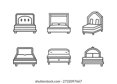 murphy bed icon line art vector illustration isolated