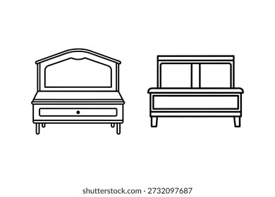 murphy bed icon line art vector illustration isolated