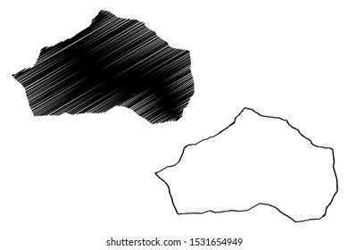 Murqub District (Districts of Libya, State of Libya, Tripolitania) map vector illustration, scribble sketch Murqub map