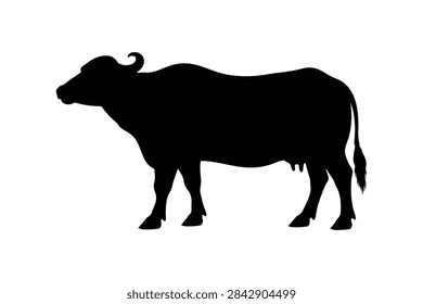 Murrah buffalo silhouette vector flat illustration design.