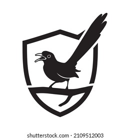 Murray bird shield logo design element