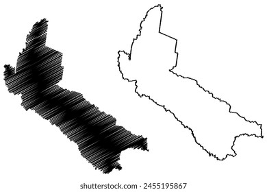 Murray River Council (Commonwealth of Australia, New South Wales, NSW) map vector illustration, scribble sketch Murray River map