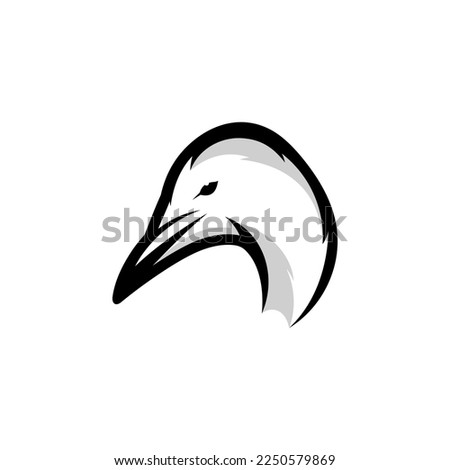 Murre logo design icon. Thick-billed Murre logo design inspiration. Murre animal logo design template. Animal symbol logotype. Murre symbol silhouette.