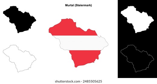 Murtal blank outline map set