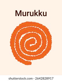 Murukku Snack Isolated Flat Design