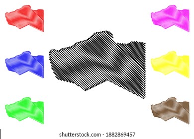Murzuq District (Districts of Libya, State of Libya, Fezzan) map vector illustration