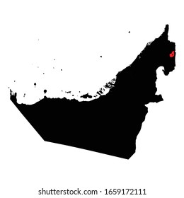 Musandam Oman highlighted on United Arab Emirates map Vector EPS 10