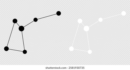 Musca constellation map set. Vector illustration.