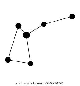 Musca constellation map. Vector illustration.