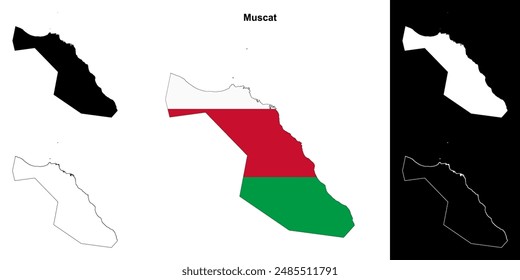 Umrisskartensatz des Gouvernements Maskat