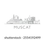 Muscat Oman skyline cityscape vector illustration