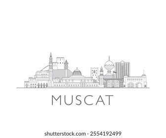 Muscat Oman skyline cityscape vector illustration