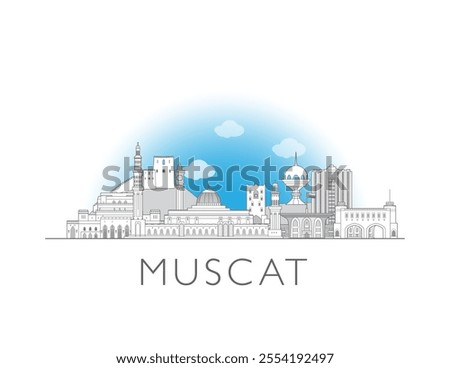 Muscat Oman skyline cityscape vector illustration