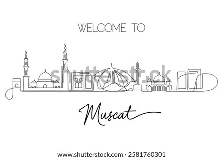 Muscat Skyline One Line Drawing 