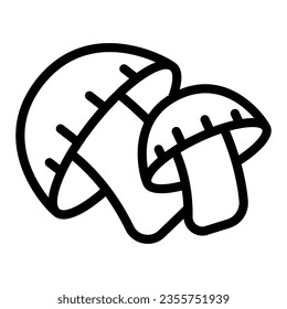 Muschrooms line icon, fruits and vegetables concept, champignon mushroom vector sign on white background, outline style icon for mobile concept and web design. Vector graphics