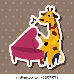 muscial animal giraffe flat icon elements background,eps10