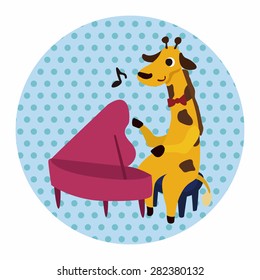 muscial animal giraffe flat icon elements background,eps10