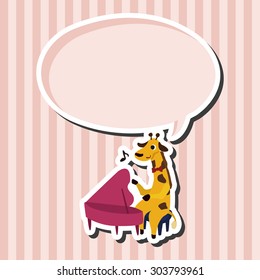 muscial animal giraffe flat icon elements background,eps10