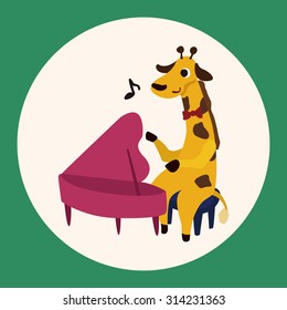 muscial animal giraffe flat icon elements background,eps10