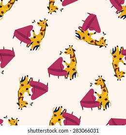 muscial animal giraffe icon 10,seamless pattern