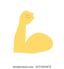 Muscle arm bicep winner strong emoji vector hand illustration