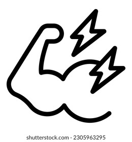 Muscle arm energy icon outline vector. Fiber flex. Power tissue