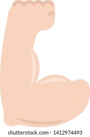 Muscle arm geometric illustration isolated on background