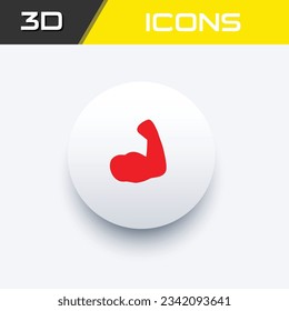 Muscle, arm muscles weights fitness body building 3D icon