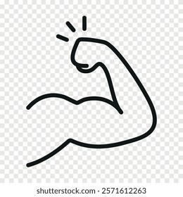 Muscle arm vector linear icon