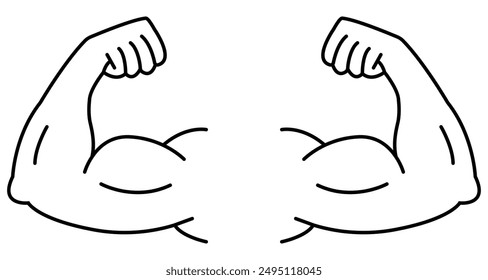 Muscle arms gym icons. Flexing biceps symbol. Muscular arms logo. Vector illustration.