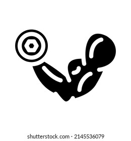Muskel des Athleten Glyph Symbol Vektorgrafik. Muskel des Athleten Schildes. isoliertes Kontursymbol