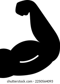 Muscle bicep isolated vector silhouette.