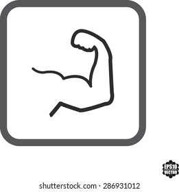 Muscle Or Biceps Flex Arm  Icon Vector