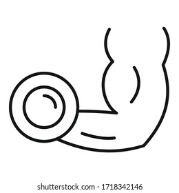 Muscle biceps icon. Outline muscle biceps vector icon for web design isolated on white background