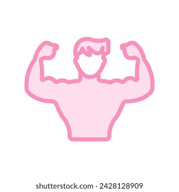 Muscle Building icon, strength training, resistance training, bodybuilding, weightlifting duotone line icon, editable vector icon, pixel perfect, illustrator ai file