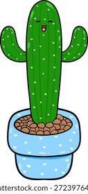 Cactus del músculo con dos burbujas del pensamiento del corazón Vector