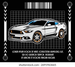 muscle car with black background