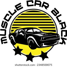 Muscle Car Black LOGO DESIGN VECTORE THE BEST ONE 