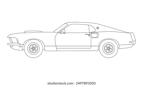 Muscle car classic retro classic vector original coupe speed usa us